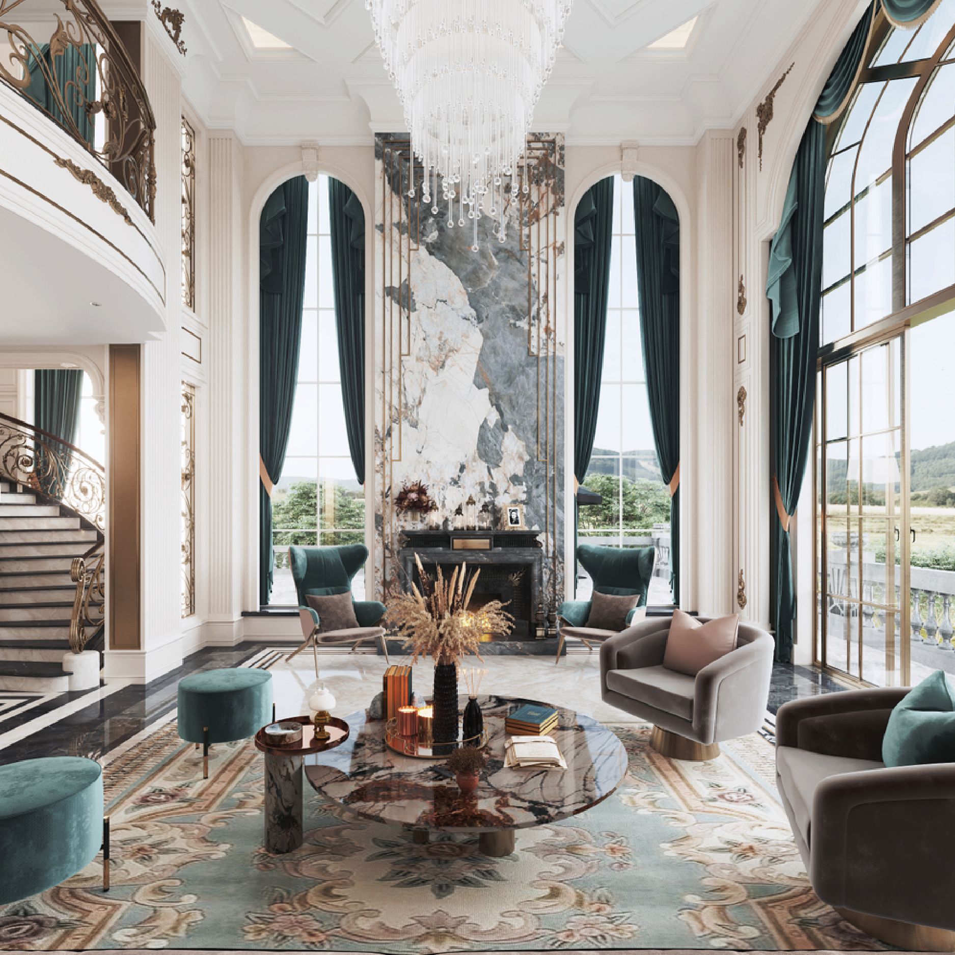 優雅與浪漫丨法式輕(qīng)奢别墅設計(jì)